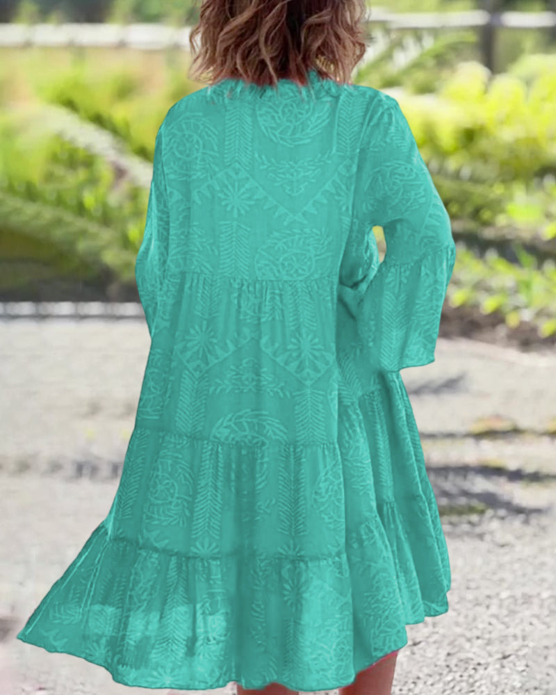 Mia – Kleid mit geometrischem Bohème-Druck