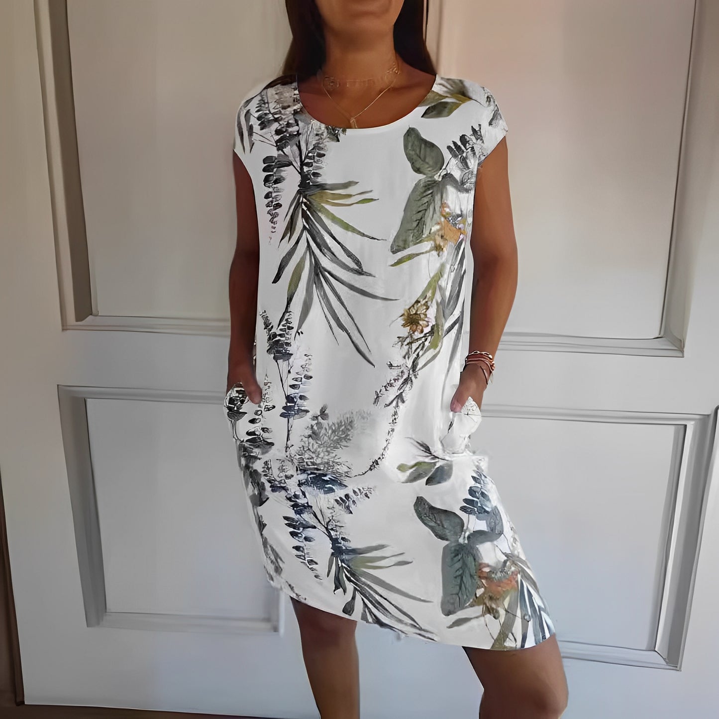 Jocelyn - Lässiges, lockeres Kleid mit Print für Damen