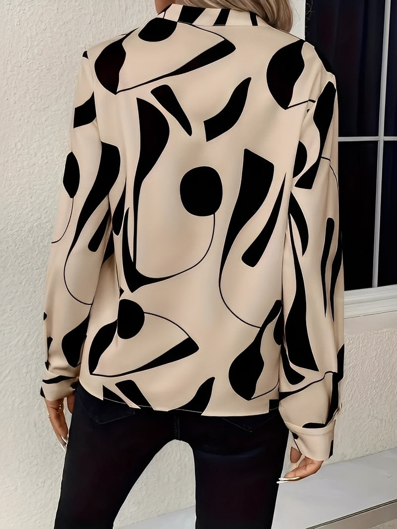 Melville - Stilvolle Langarmbluse mit Print für Damen