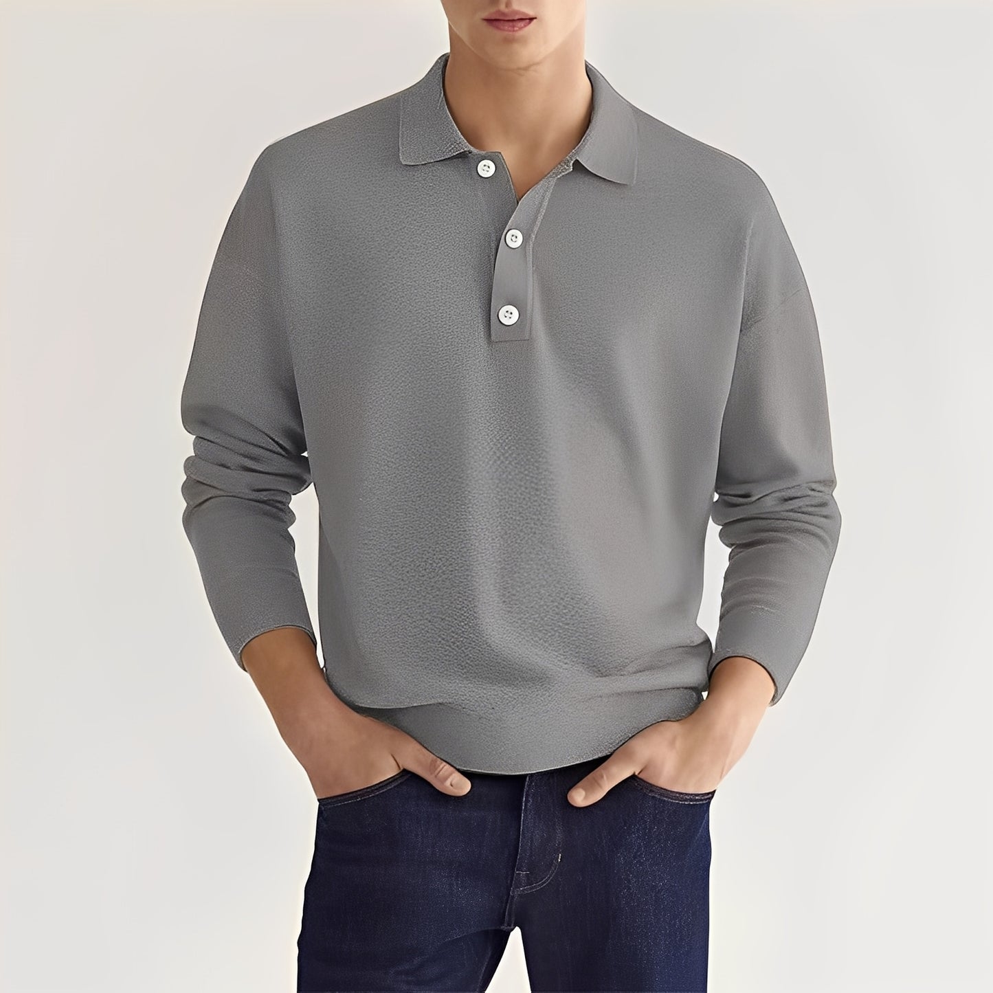 Zavier - Lässiges Langarm-Poloshirt für Herren