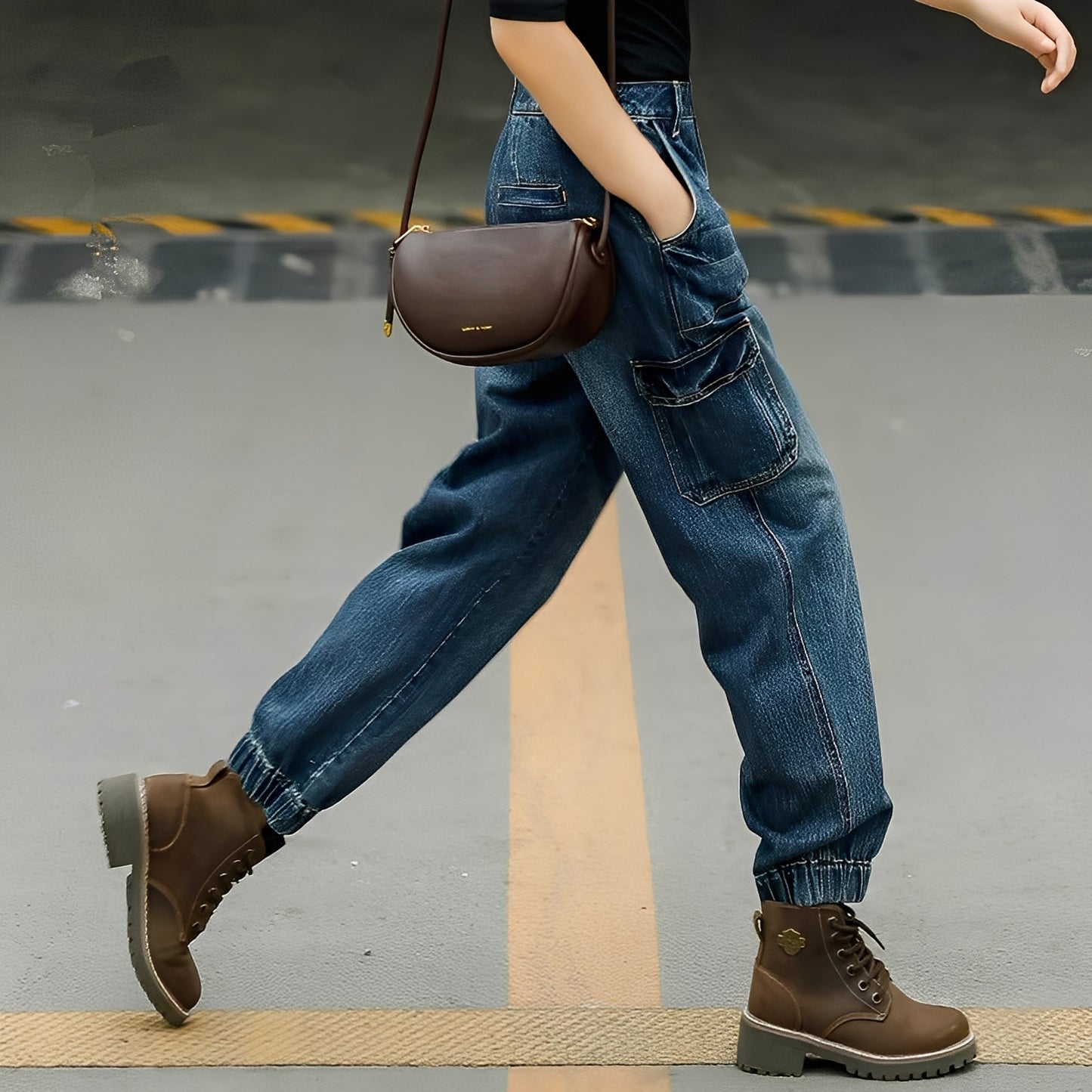 Kristal - Jeanshose aus Baumwolle mit mehreren Taschen für Damen