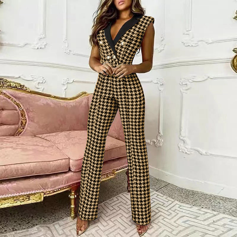 Kianna - Ärmelloser Jumpsuit mit V-Ausschnitt für Frauen