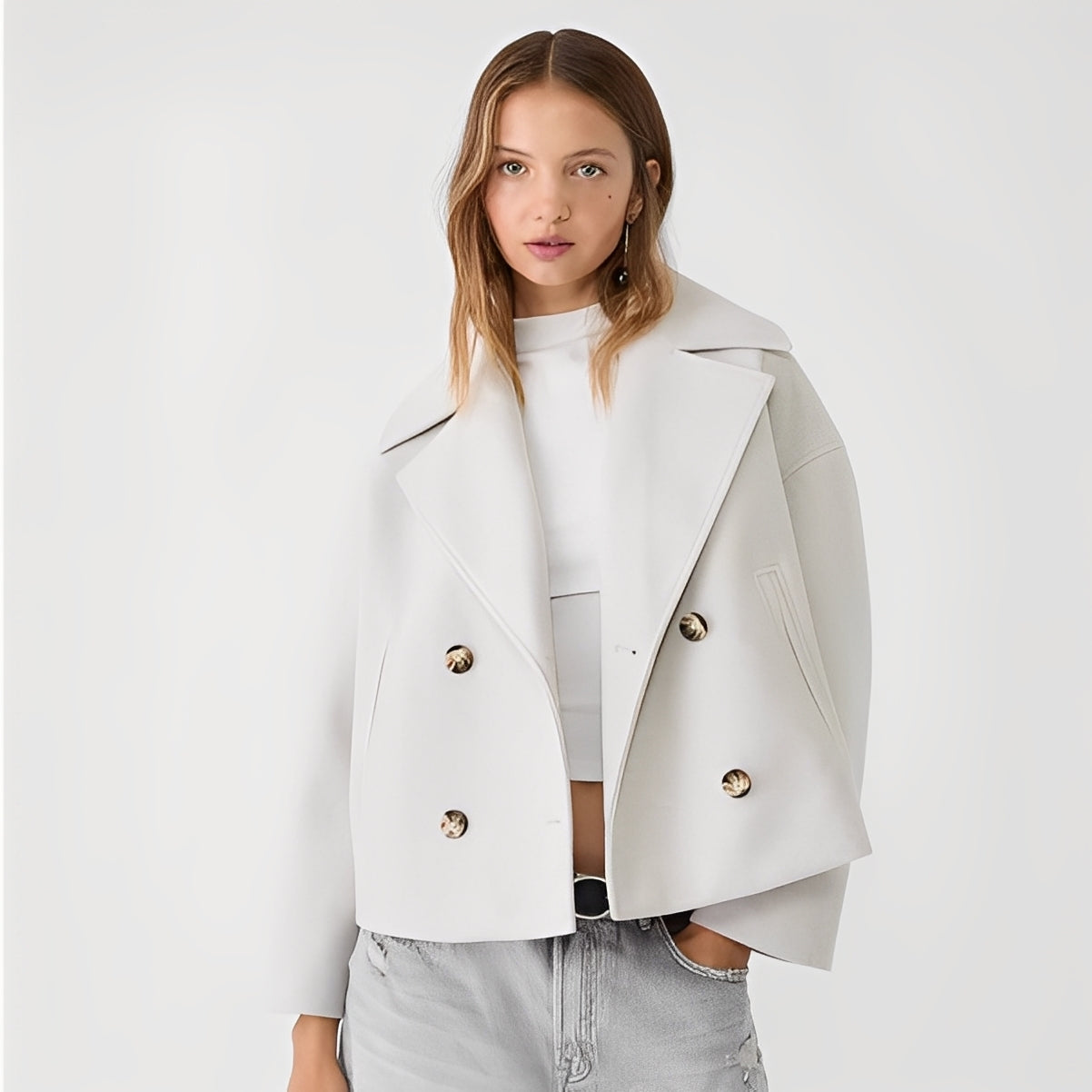 Abegail - Lässige, locker sitzende kurze Jacke für Damen