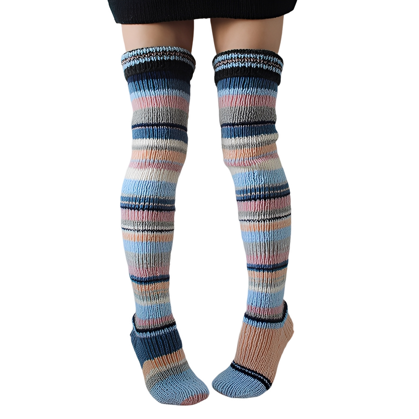 Rhianna - Stilvolle gestreifte lange Socken für Damen