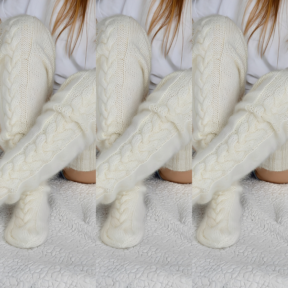Hailee - Warme Strick-Overknee-Socken für Damen