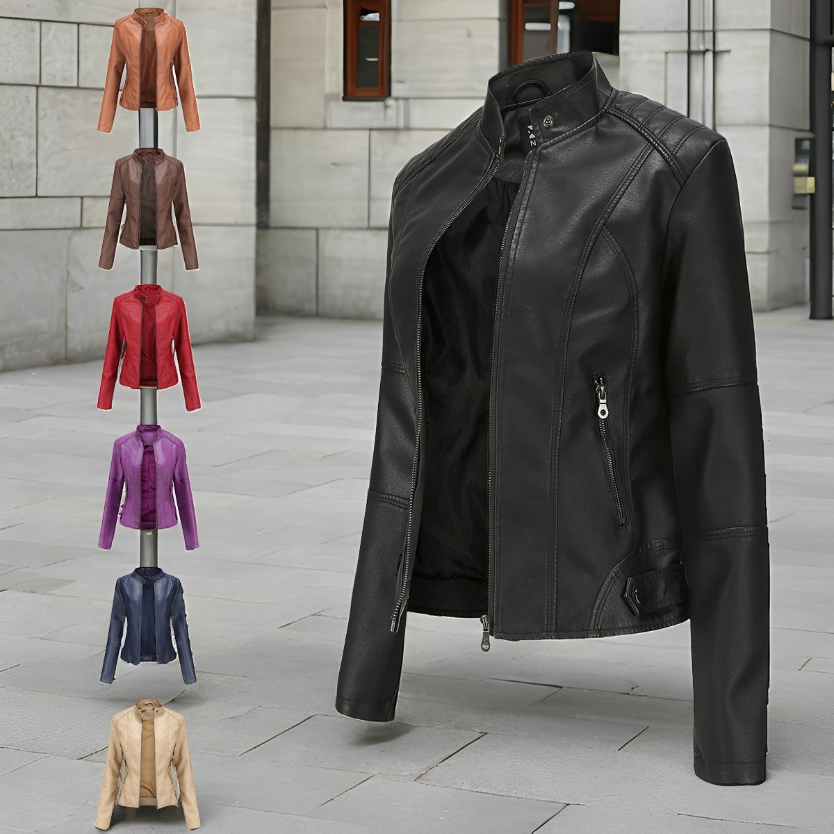 Martha - Stilvolle, schmal geschnittene Lederjacke für Damen