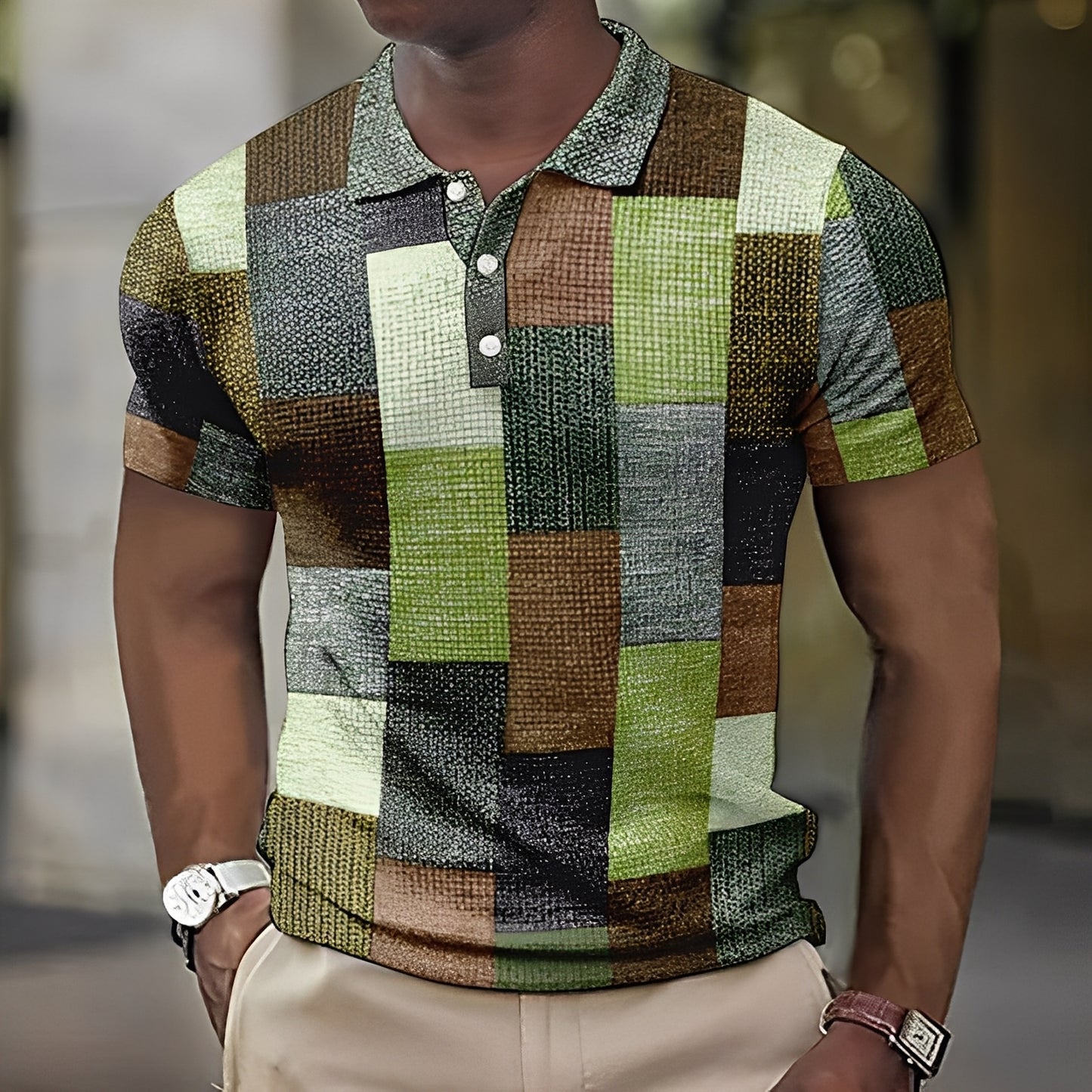 Reginald - Stilvolles mehrfarbiges Poloshirt für Herren