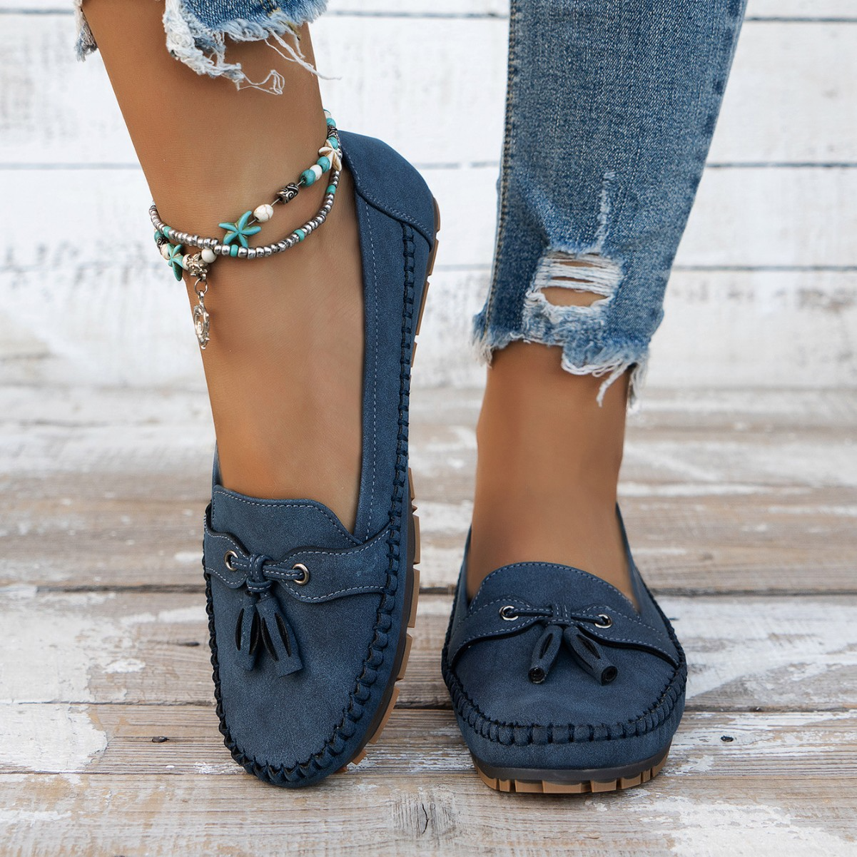 Emilee - Retro-Flache Loafer für Damen