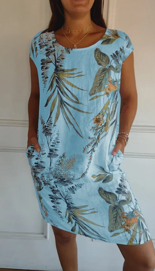 Britt – Kleid mit Muster und rundem Kragen