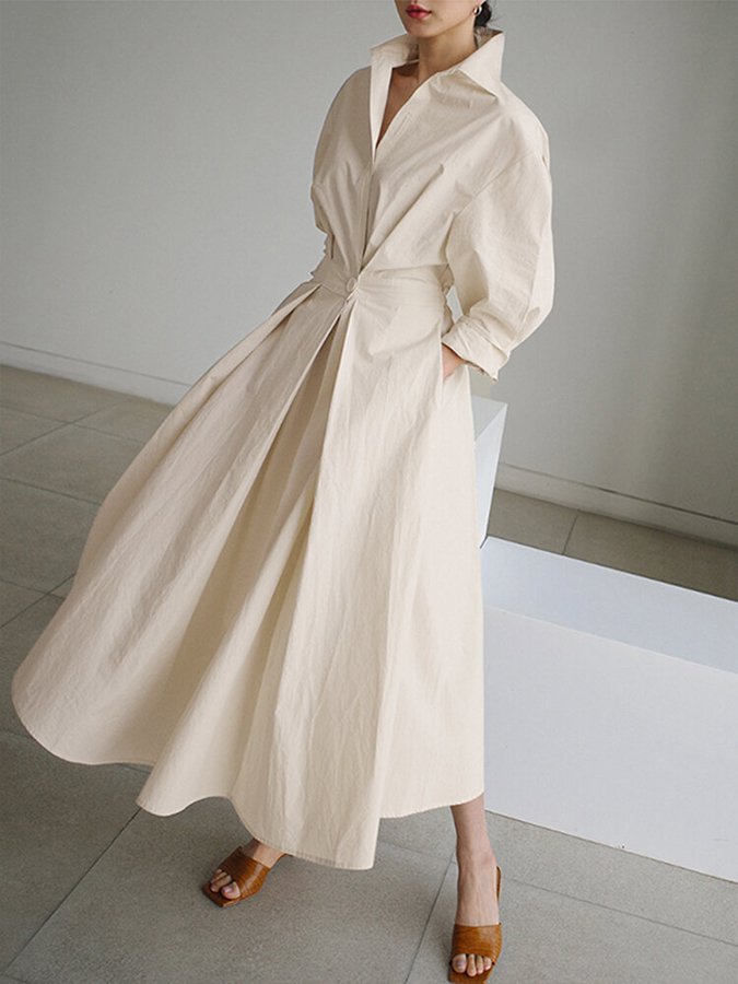 Izumi - Langes Damenkleid mit Taschen
