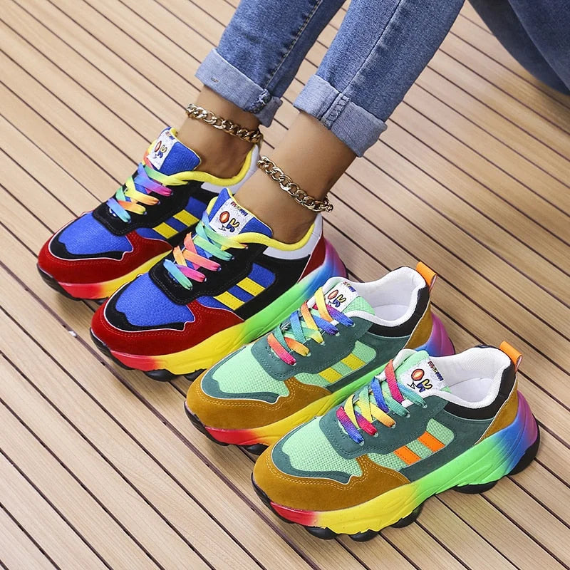 Jolie - Bunte Sneakers mit dicker Sohle für Damen