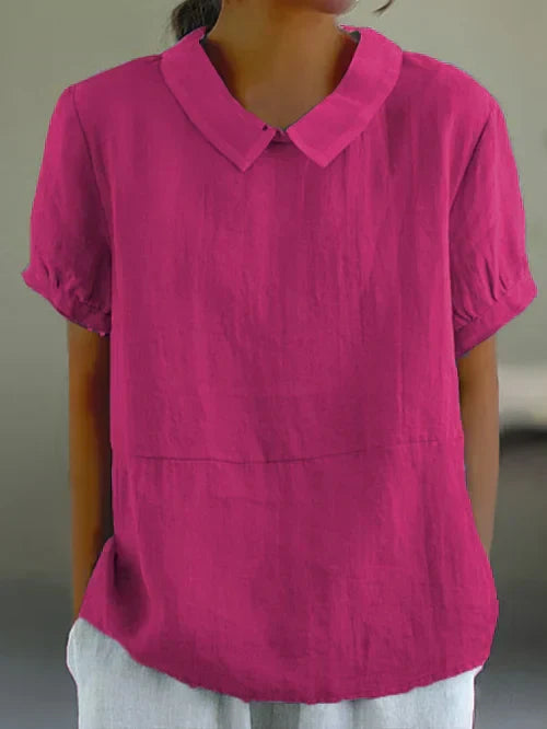 Amalie - Locker Geschnittene Bluse mit Kragen