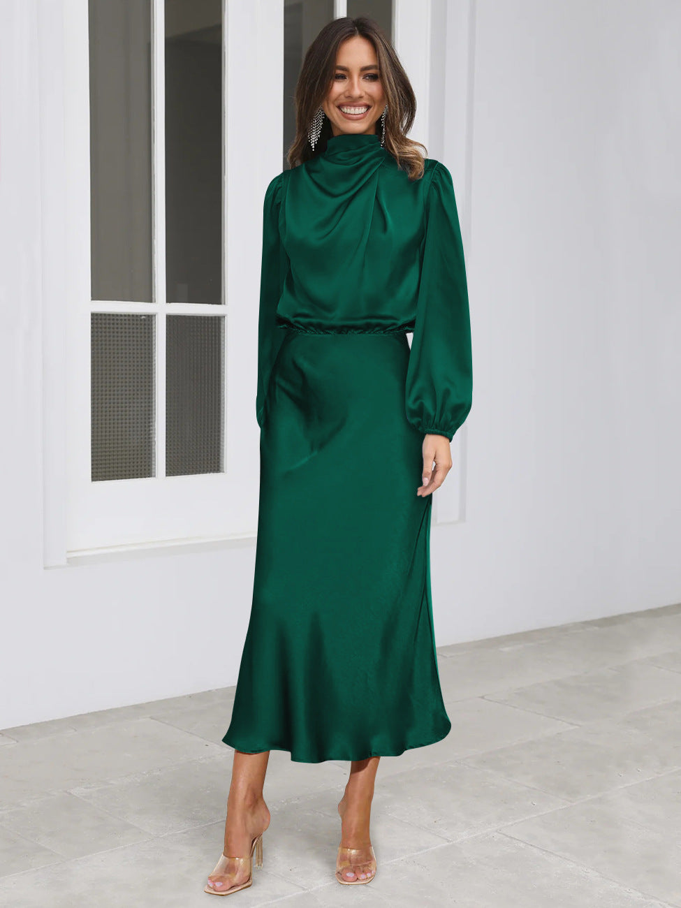 Danica - Formelles Langarmkleid mit Neckholder für Damen