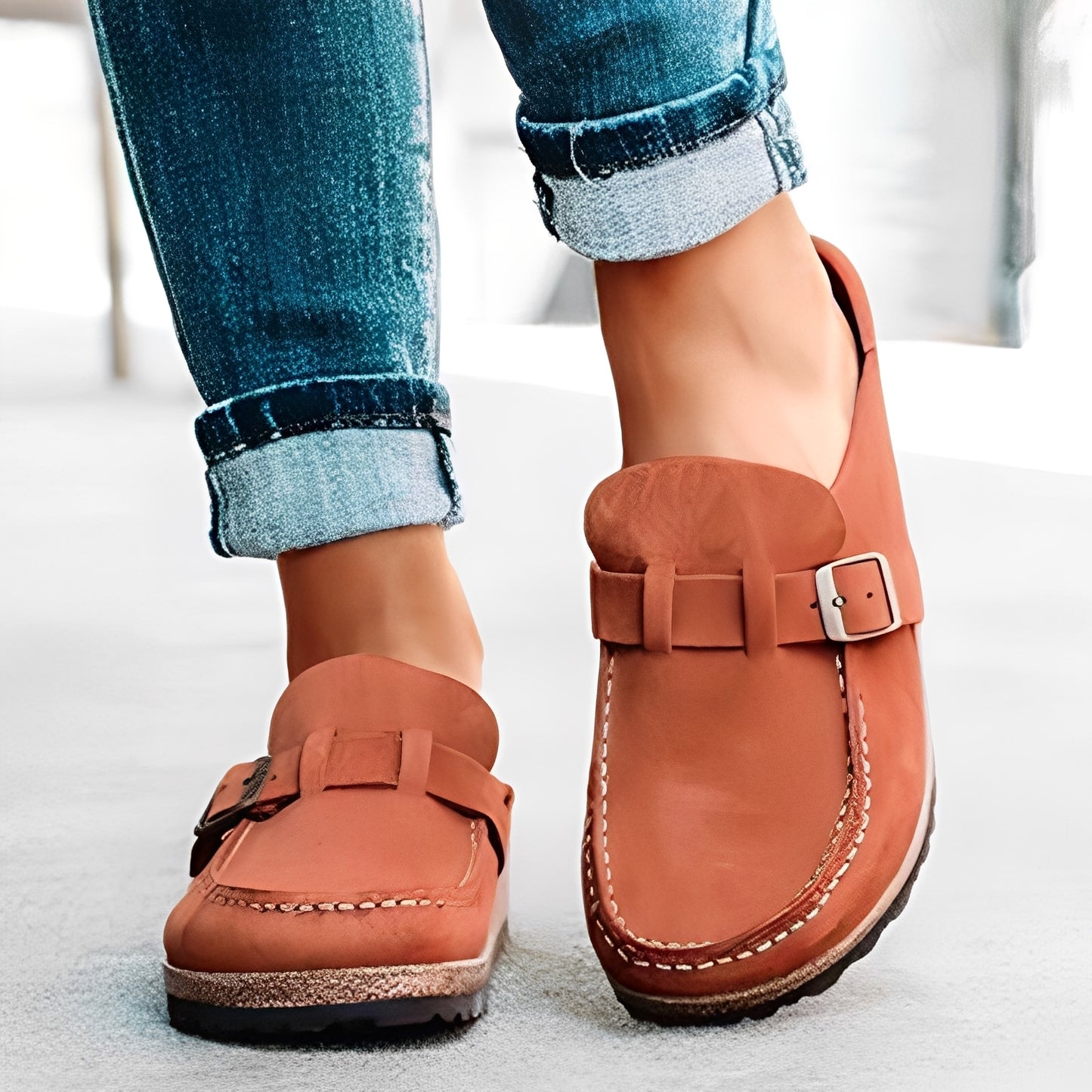 Briana - Bequeme Slip-On-Sandalen mit Schnalle für Damen