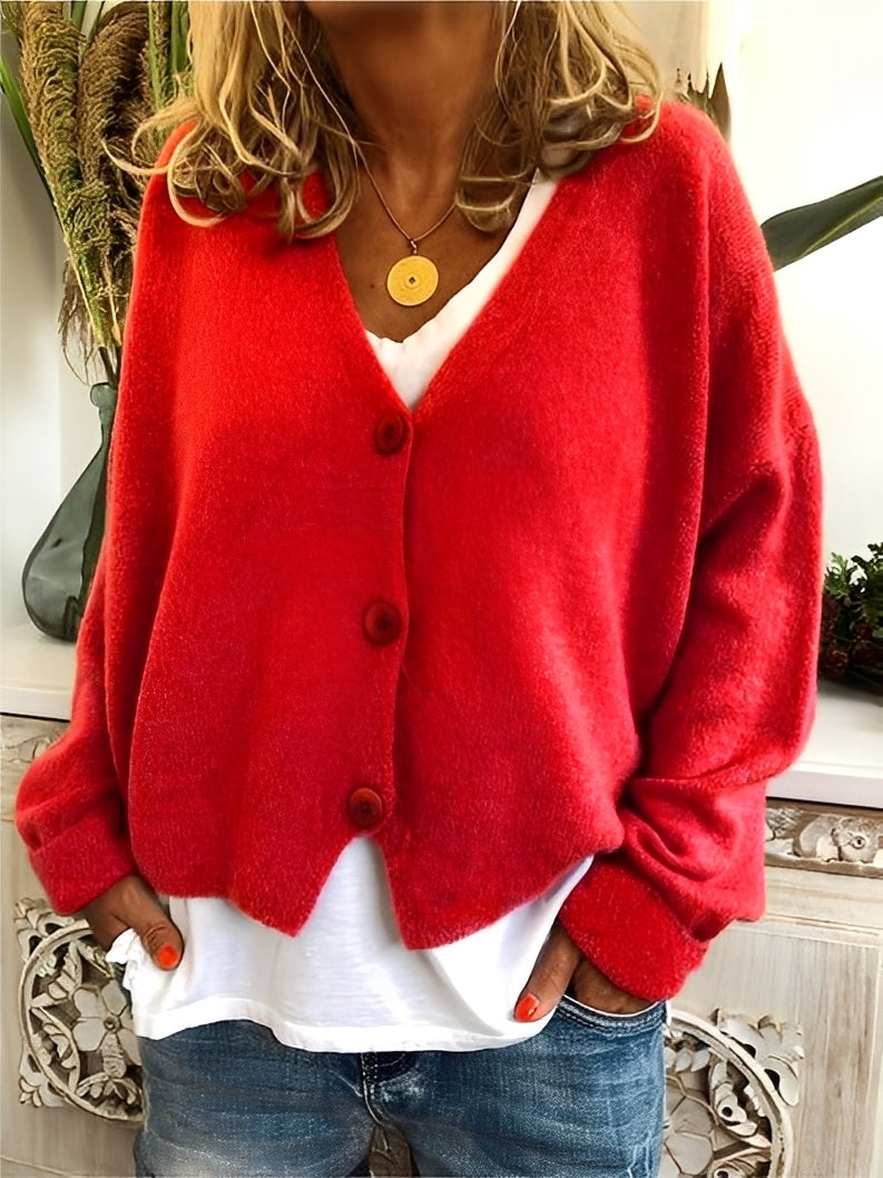 Deena - Lässiger, lockerer, warmer Cardigan für Damen
