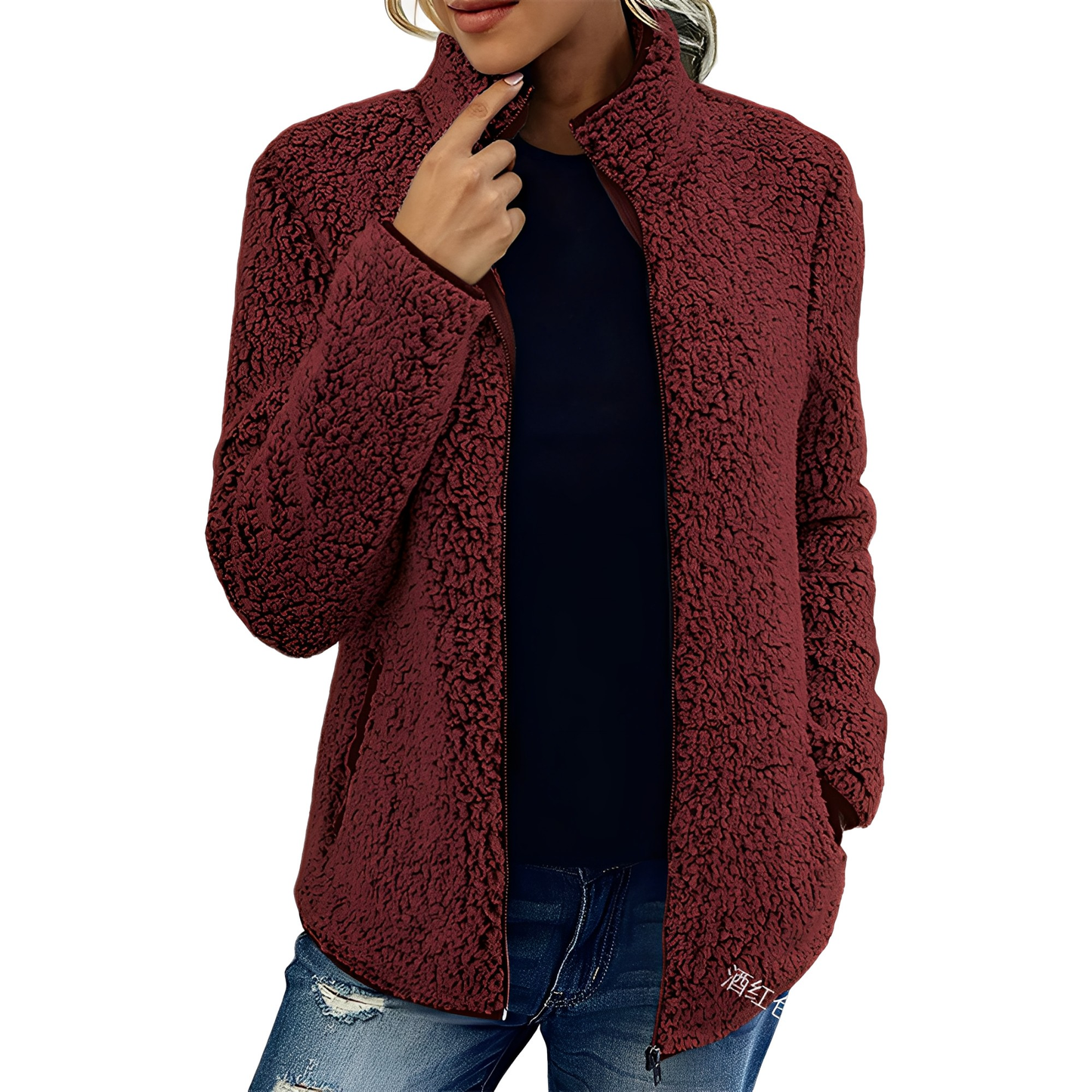 Alethea - Eleganter Fleece-Samtmantel für Damen