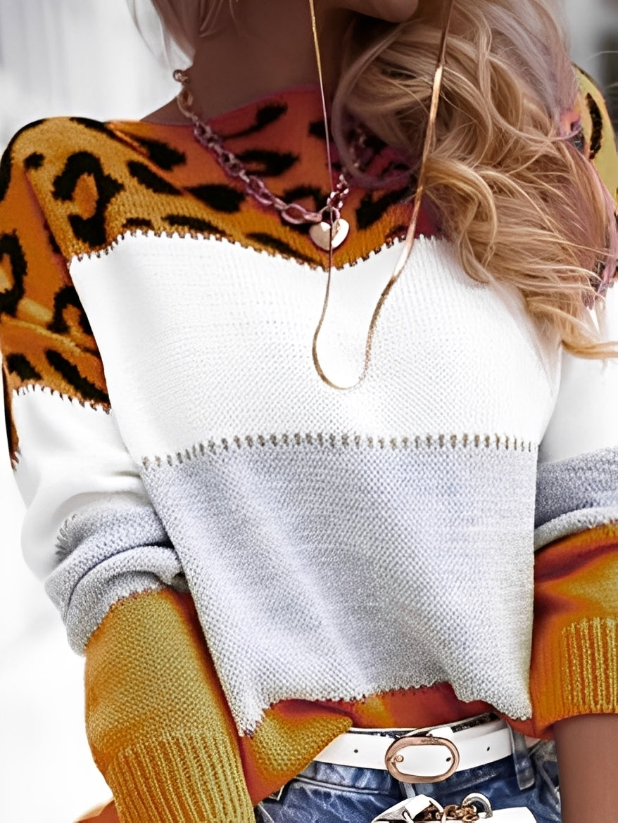 Catrina - Lässiger, weicher Strickpullover mit Streifen für Damen