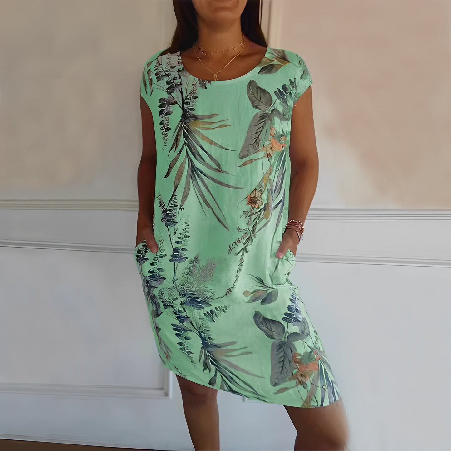 Jocelyn - Lässiges, lockeres Kleid mit Print für Damen