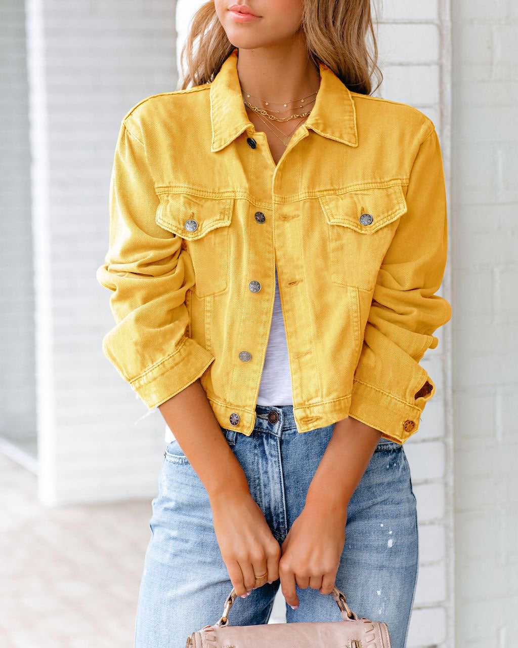 Paulene - Stilvolle Jeansjacke mit Knöpfen und Taschen