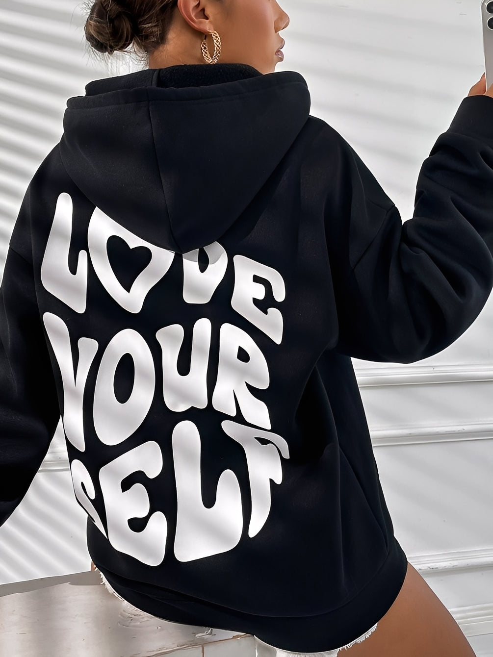 Rebeccah - Bedruckter, locker geschnittener Hoodie für Damen