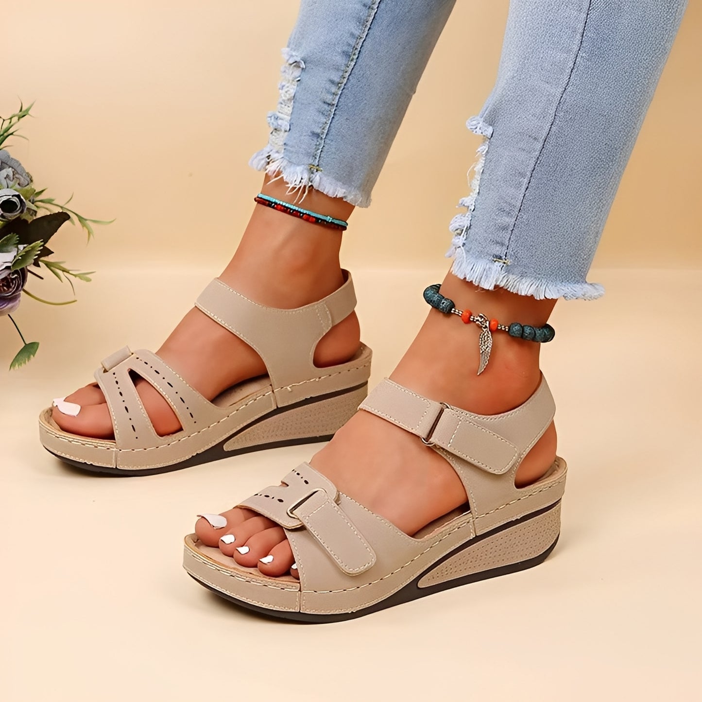 Marissa - Bequeme Plateausandalen mit Riemchen für Damen