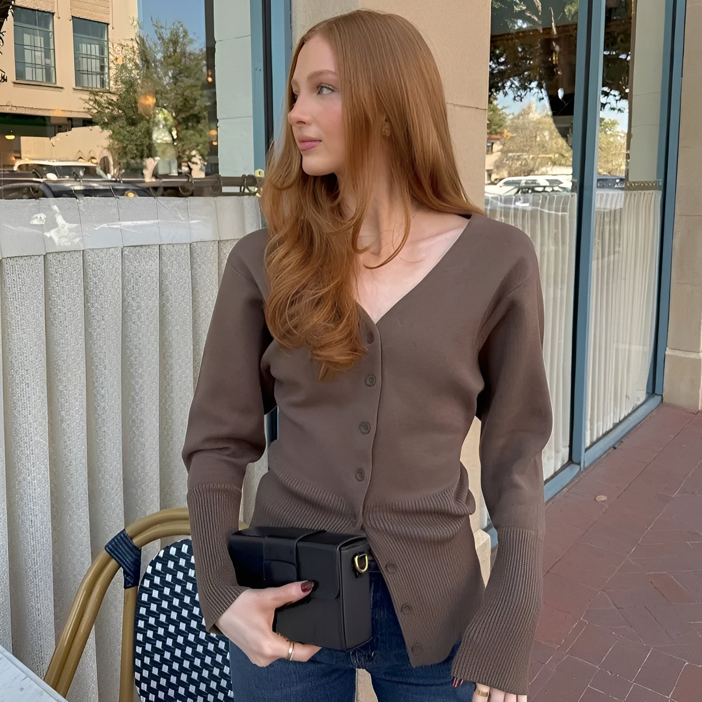 Deziree - Stilvoller, schmal geschnittener Cardigan-Mantel für Damen