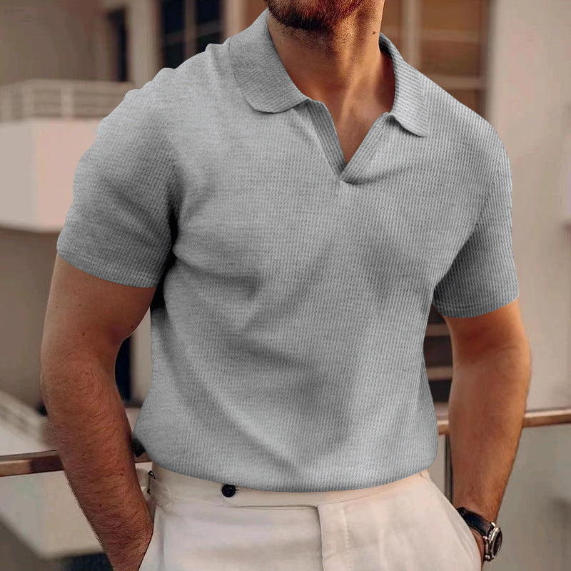 David - Schlichtes Waffel-Poloshirt für Herren