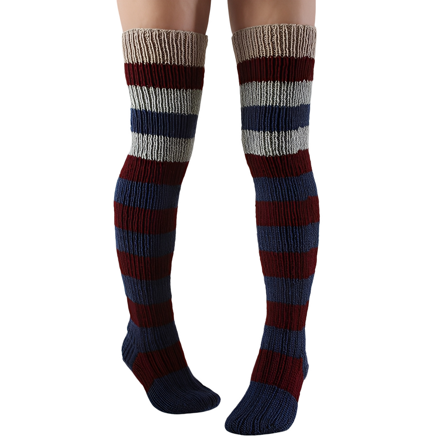 Rhianna - Stilvolle gestreifte lange Socken für Damen