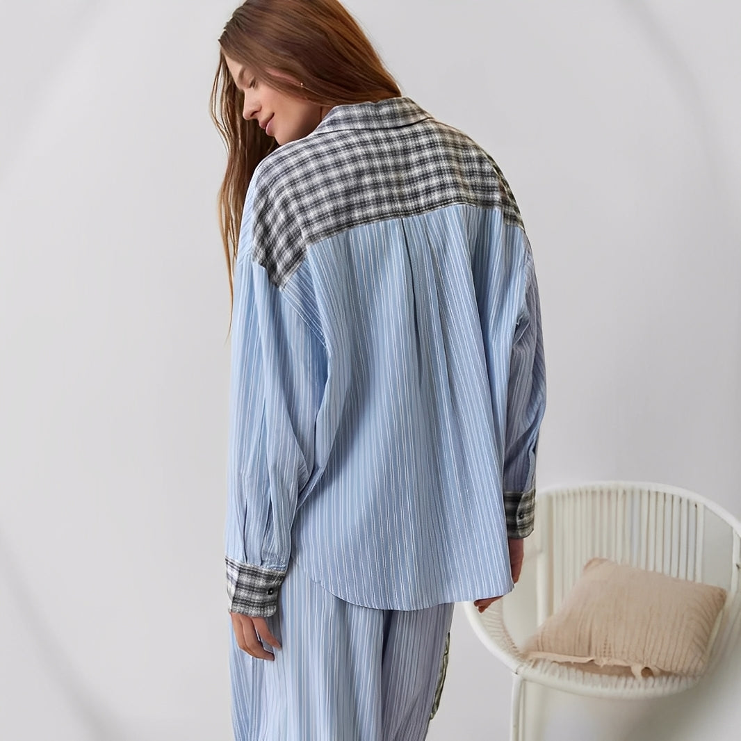 Elenora - Bequemes, lässiges zweiteiliges Pyjama-Set für Damen