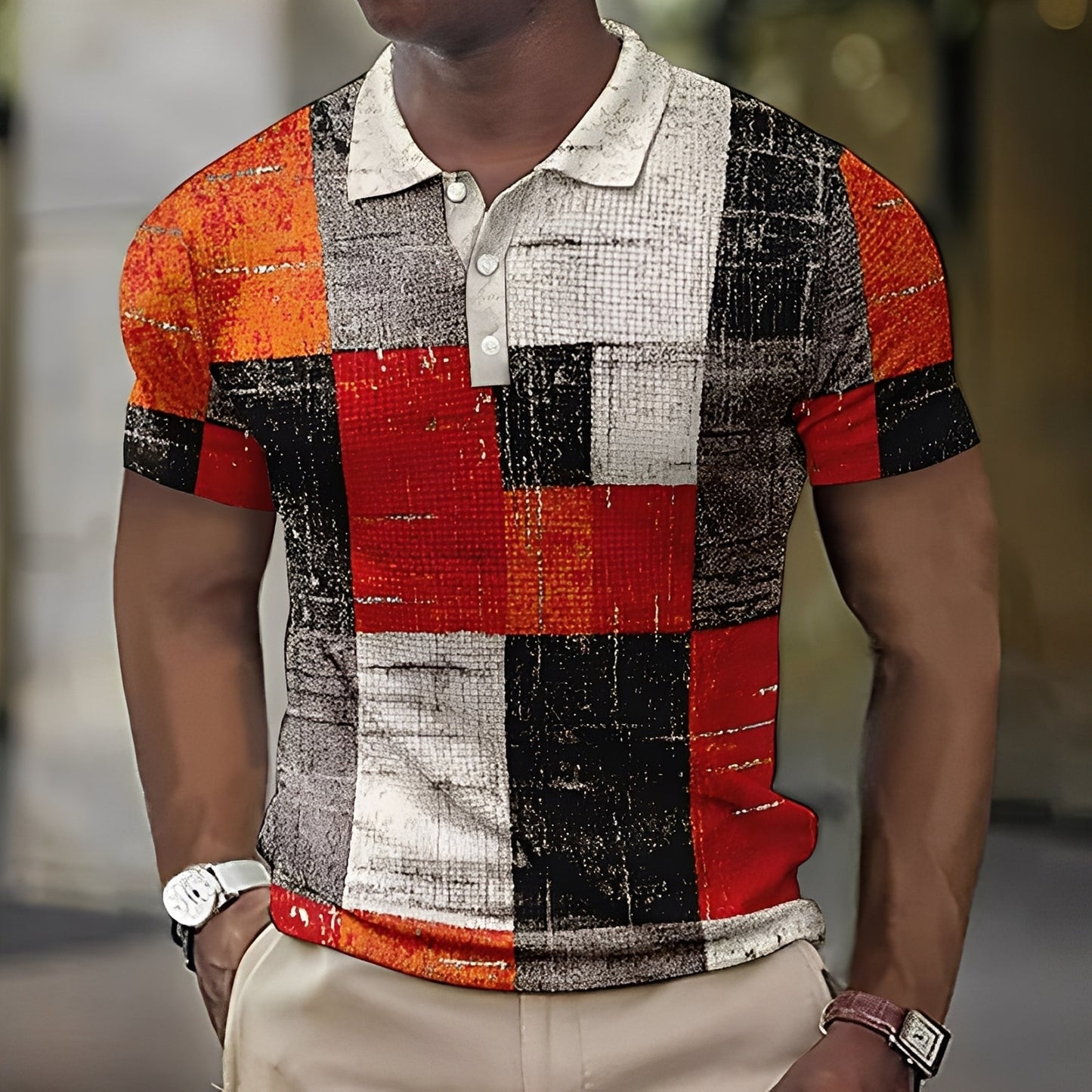 Reginald - Stilvolles mehrfarbiges Poloshirt für Herren