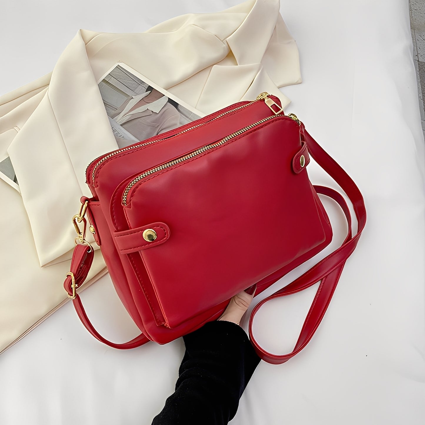 Michaela - Klassische Leder-Umhängetasche für Damen