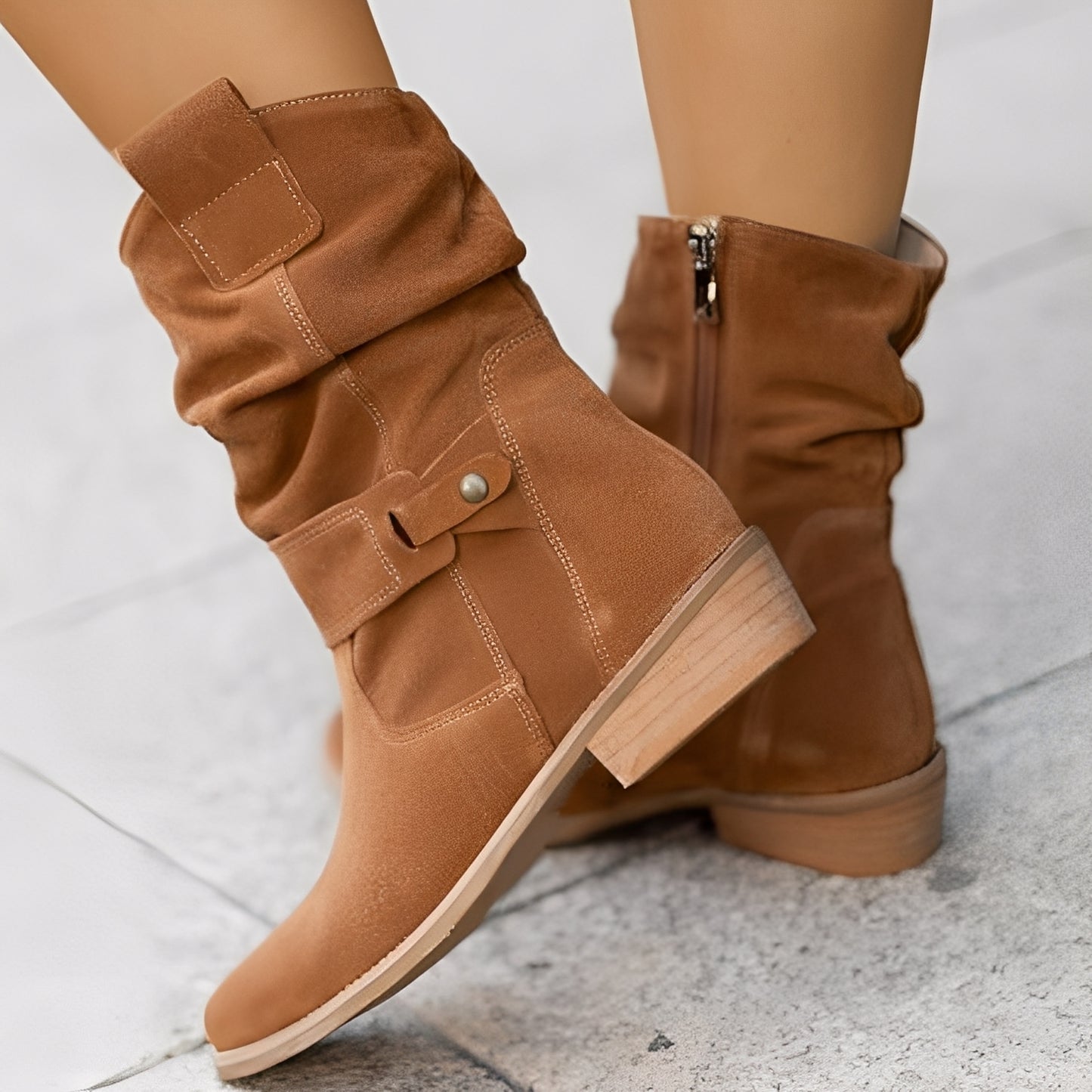 Celestine - Stilvolle kurze Stiefel mit runder Spitze für Damen