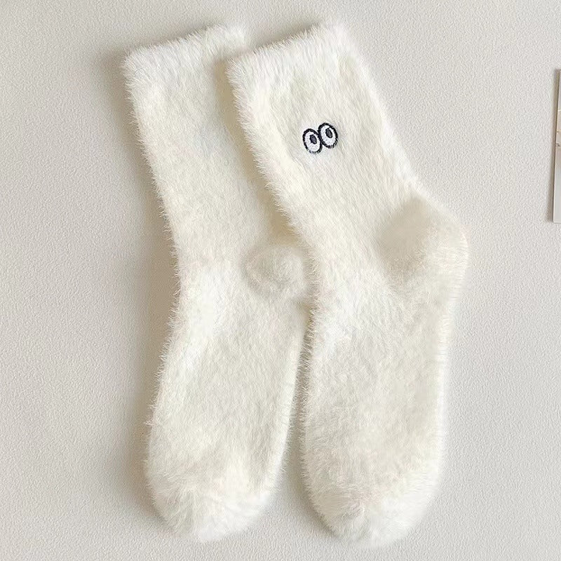 Catherina - Niedliche mittellange Fell-Socken für Damen