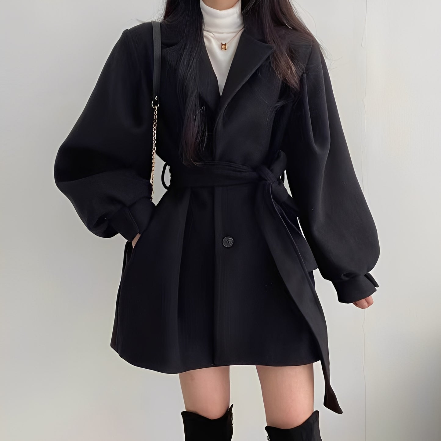 Meryl - Eleganter mittellanger Wollmantel für Damen