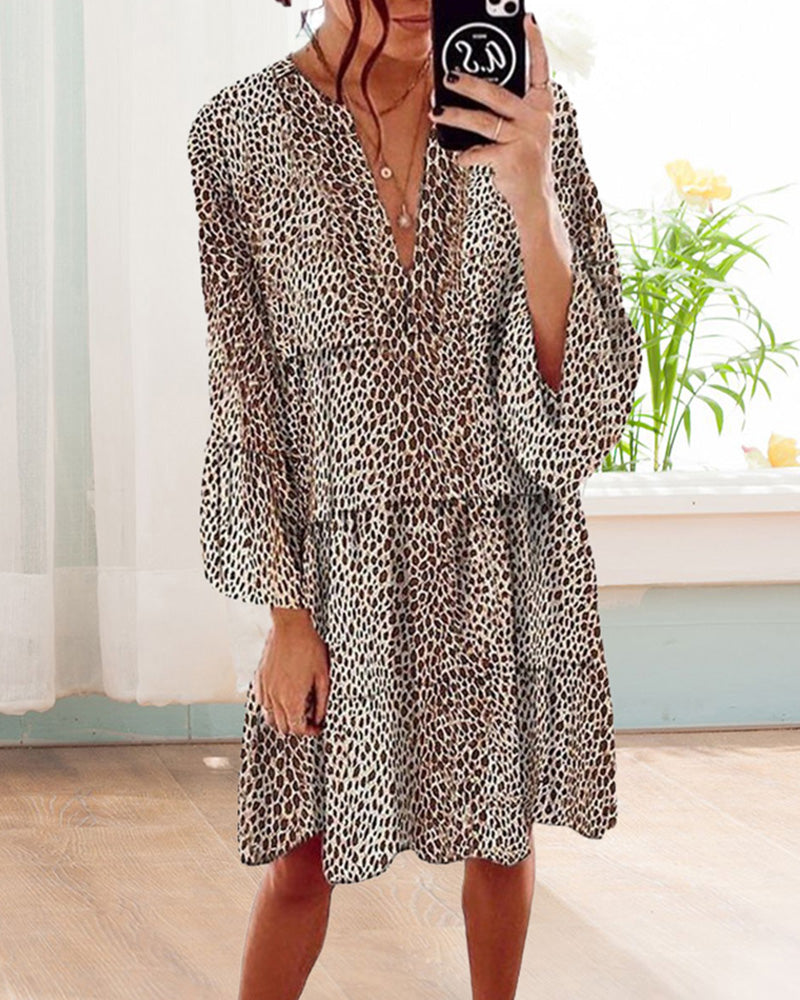 Ruby - Leopard knielanges Damenkleid