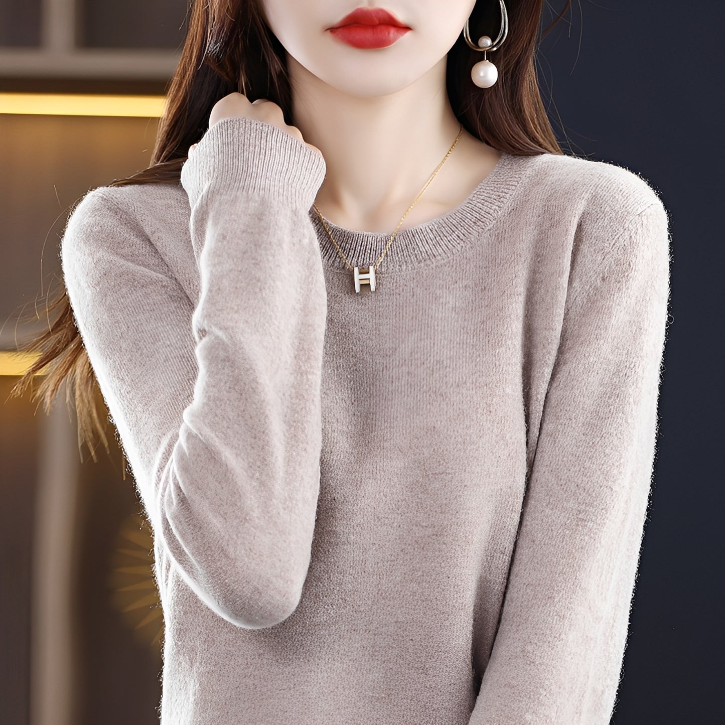 Julia - Eleganter, schmal geschnittener Wollpullover für Damen