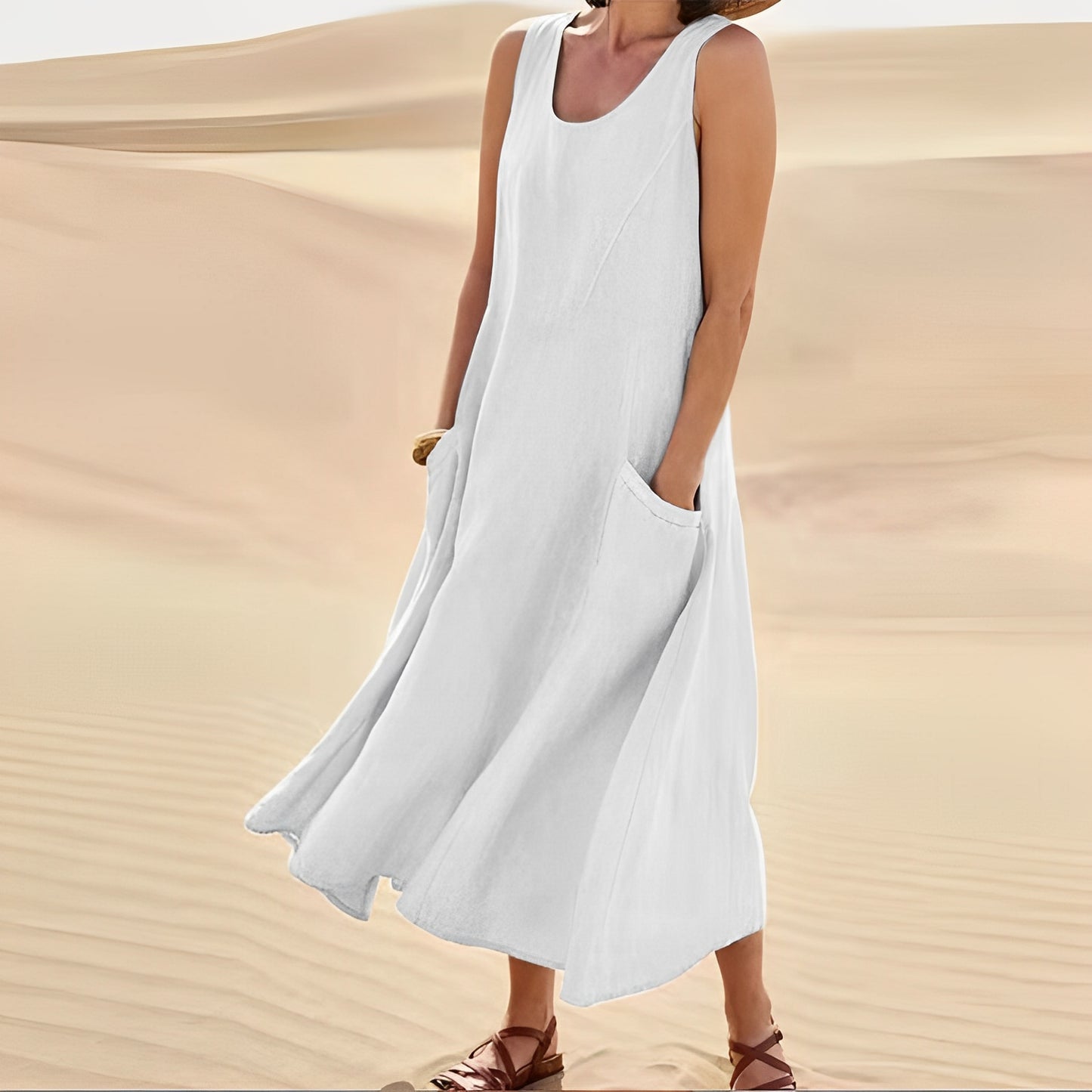 Melyssa - Weiches, ärmelloses langes Kleid für Damen