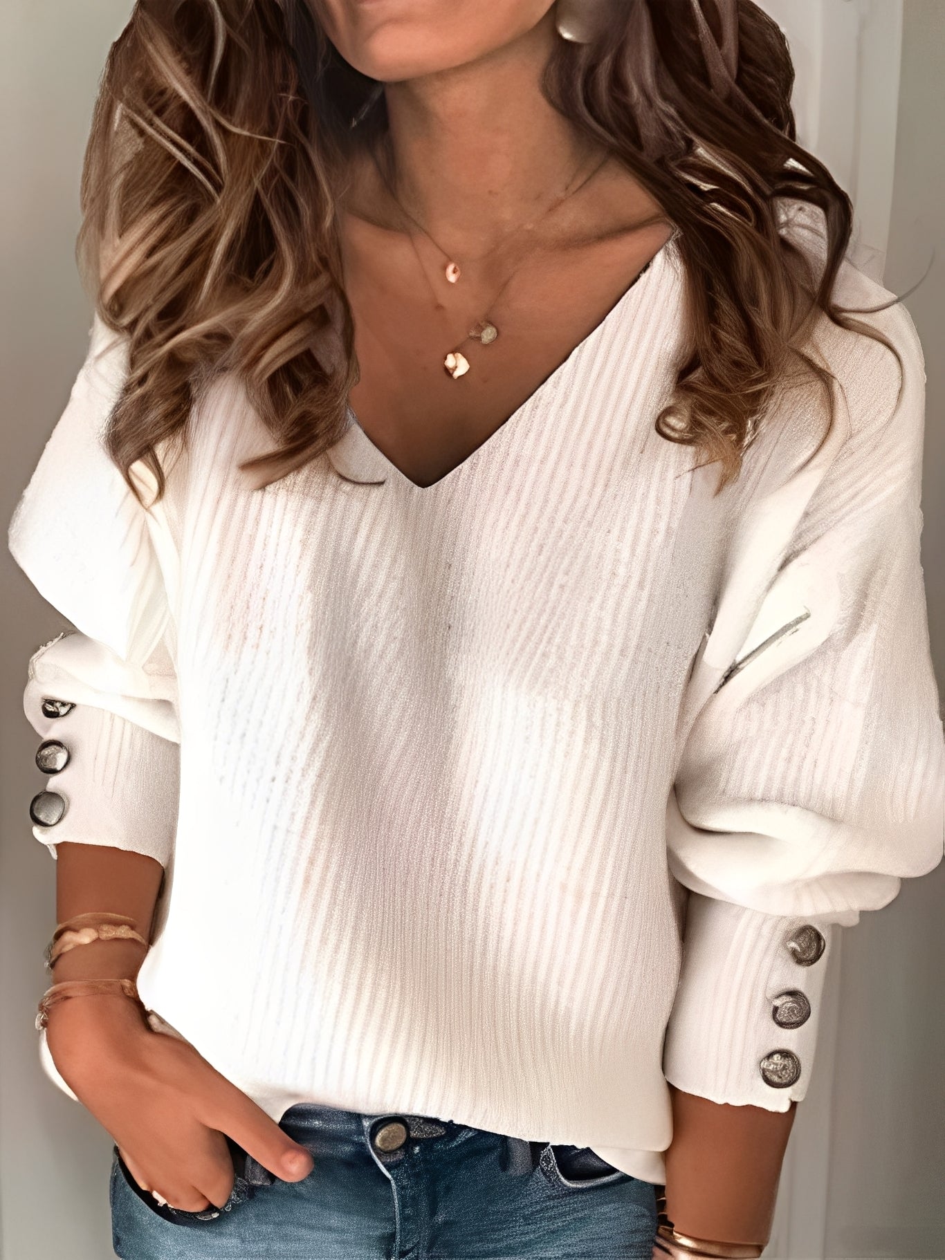Adaline - Langärmeliger Strickpullover für Damen