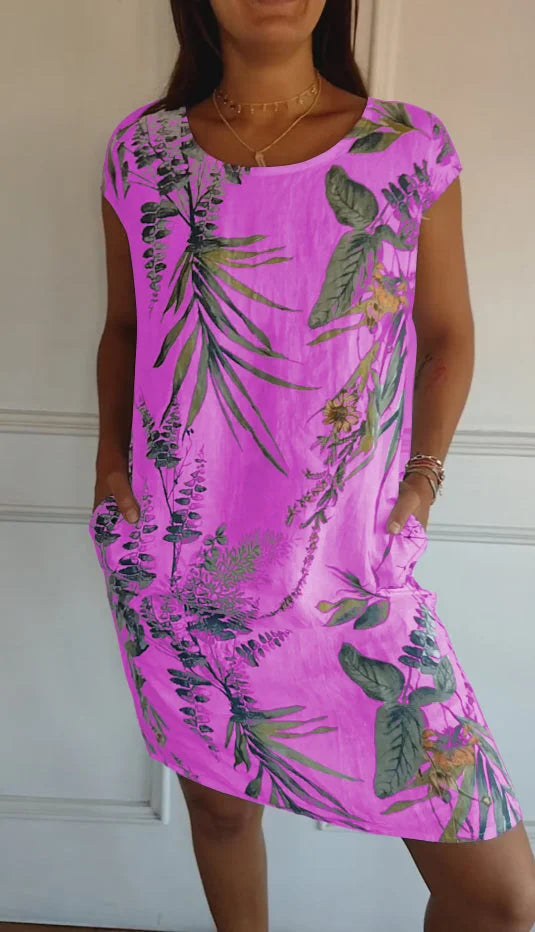Britt – Kleid mit Muster und rundem Kragen