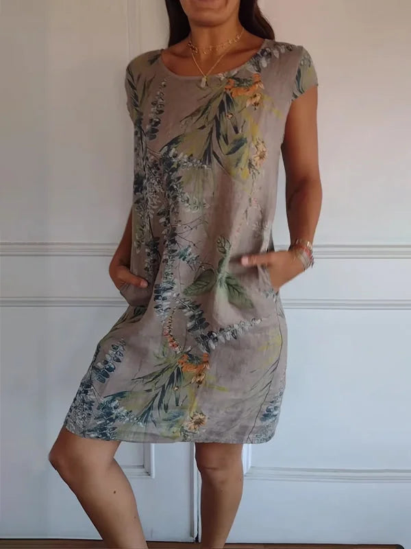 Britt – Kleid mit Muster und rundem Kragen