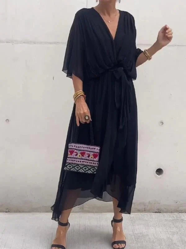 Amara – Bedrucktes, ärmelloses Maxikleid