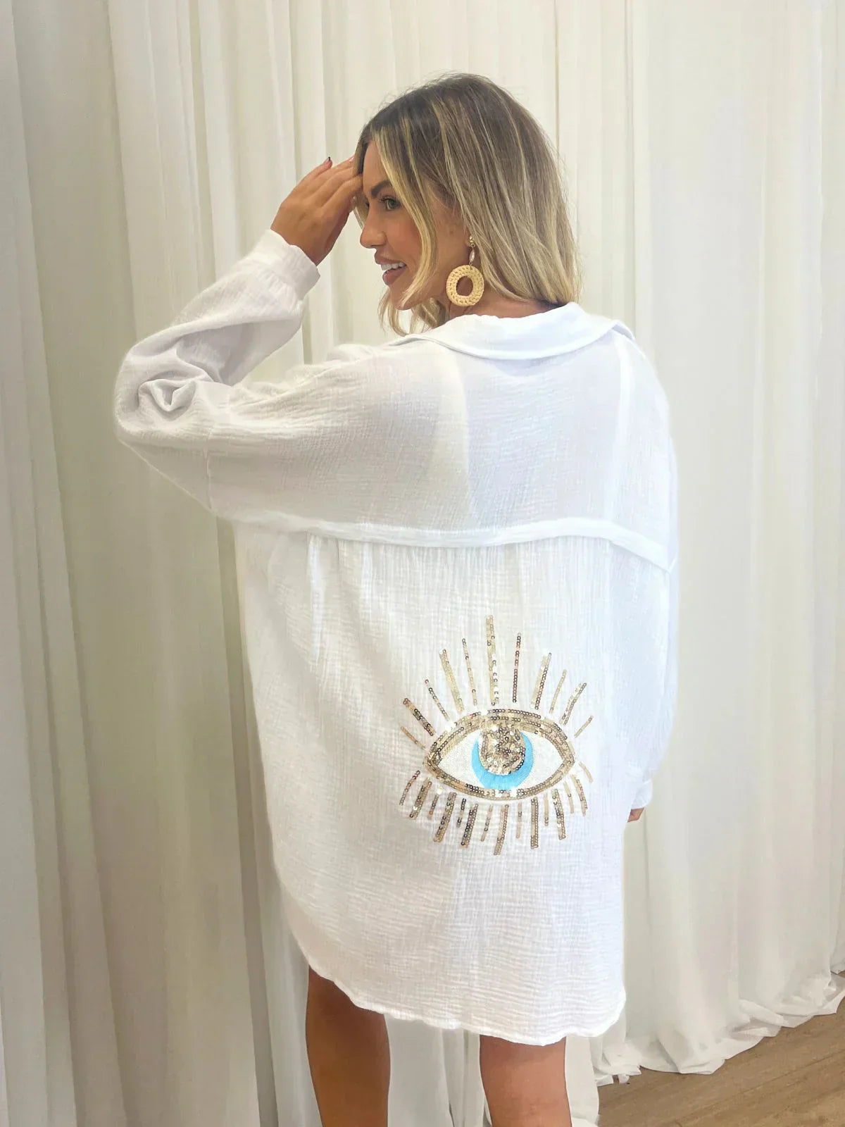 Giada – Bestickter Oversize-Kimono