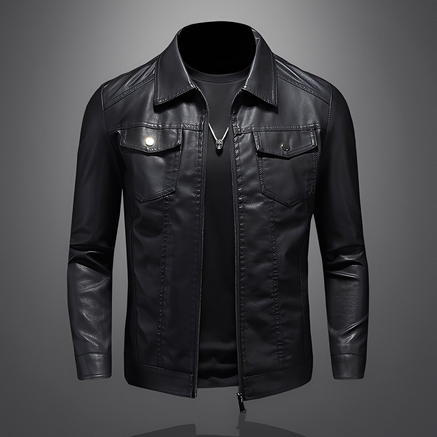 Brycen - Klassische schmale Lederjacke für Herren