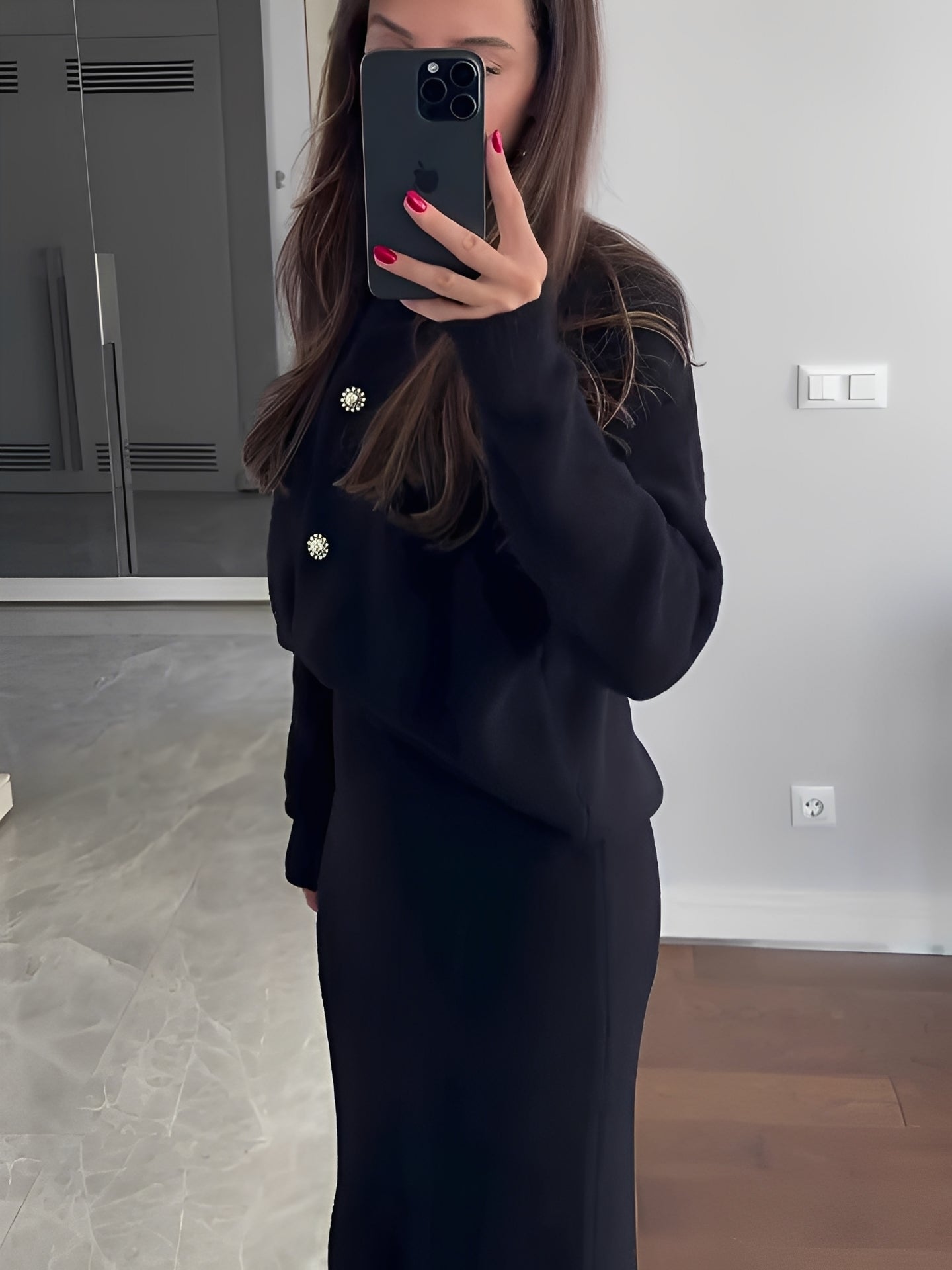 Cecilia - Elegantes Set aus Strickjacke und Rock für Damen