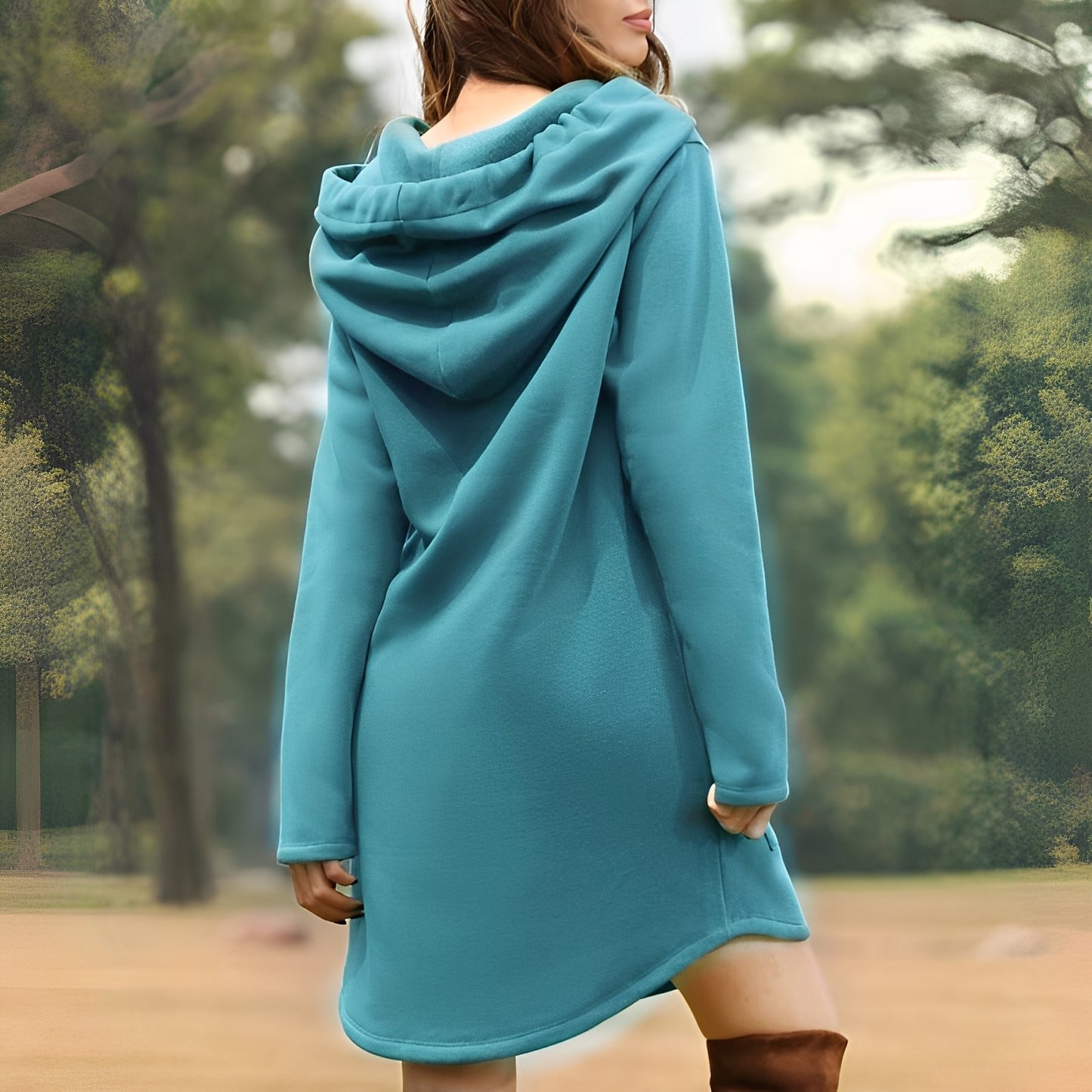 Glenna - Lockeres, langärmeliges Kapuzenkleid für Damen