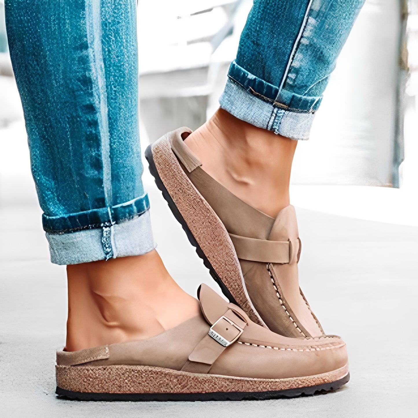Briana - Bequeme Slip-On-Sandalen mit Schnalle für Damen