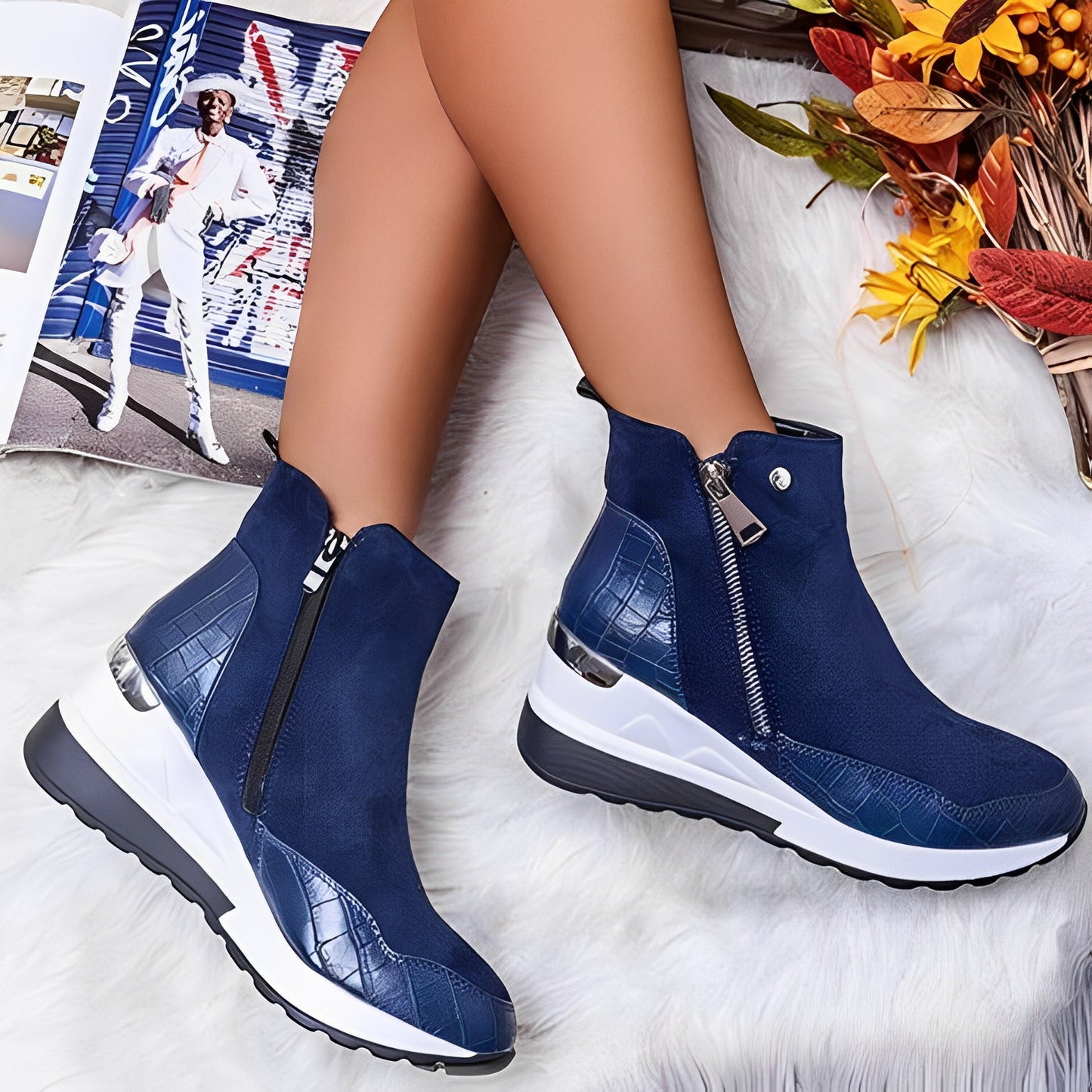 Deonne - Lässige orthopädische Keilstiefel für Damen
