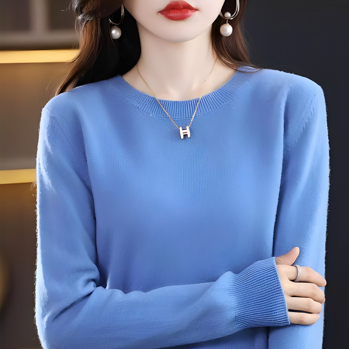 Julia - Eleganter, schmal geschnittener Wollpullover für Damen