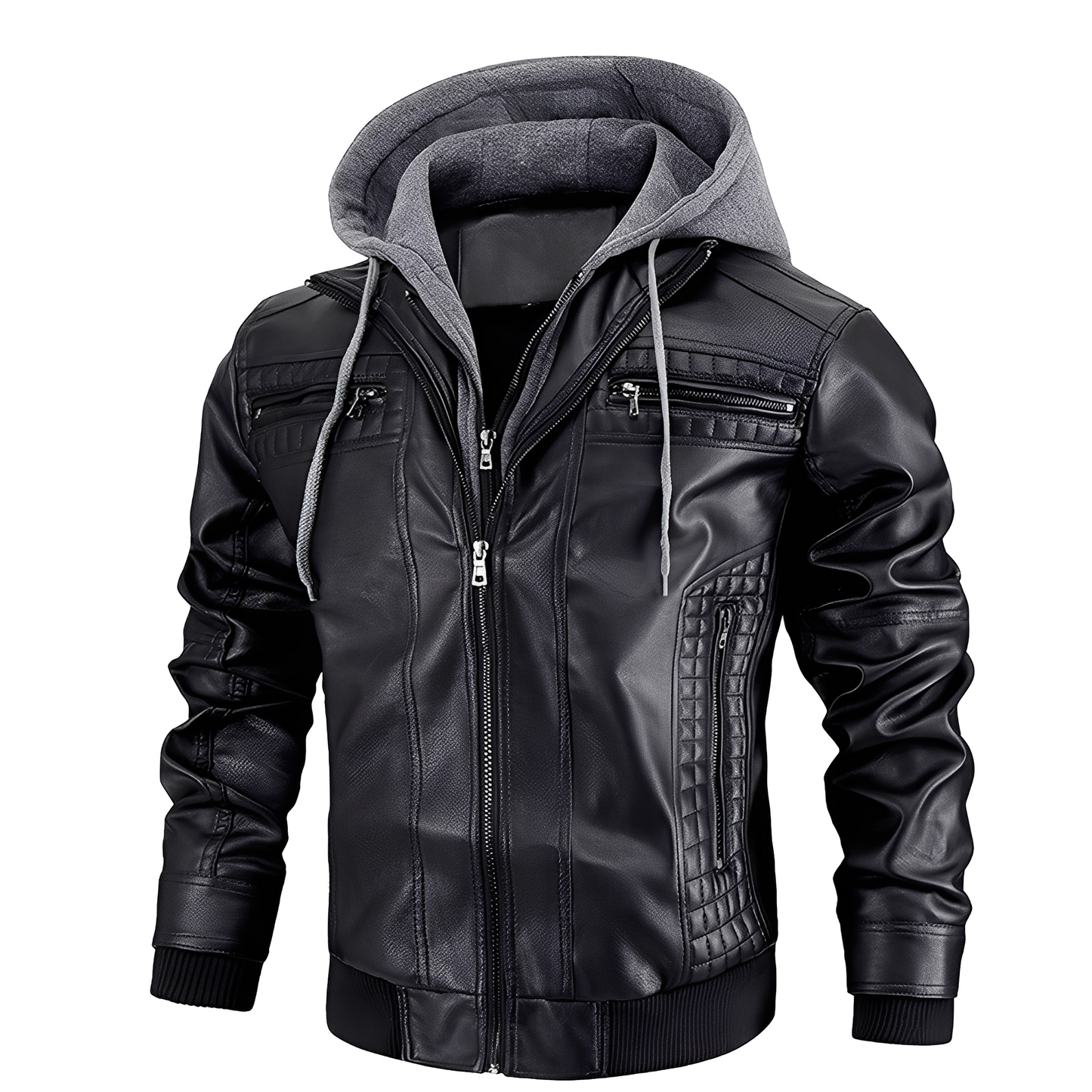 Everard - Klassische Motorradjacke mit Kapuze für Herren