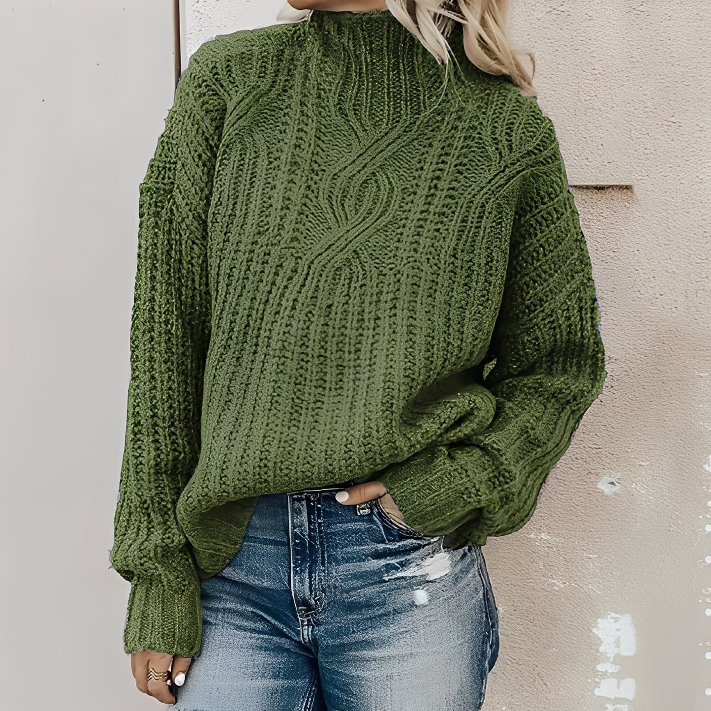 Colleen - Lockerer Pullover mit hohem Kragen für Damen